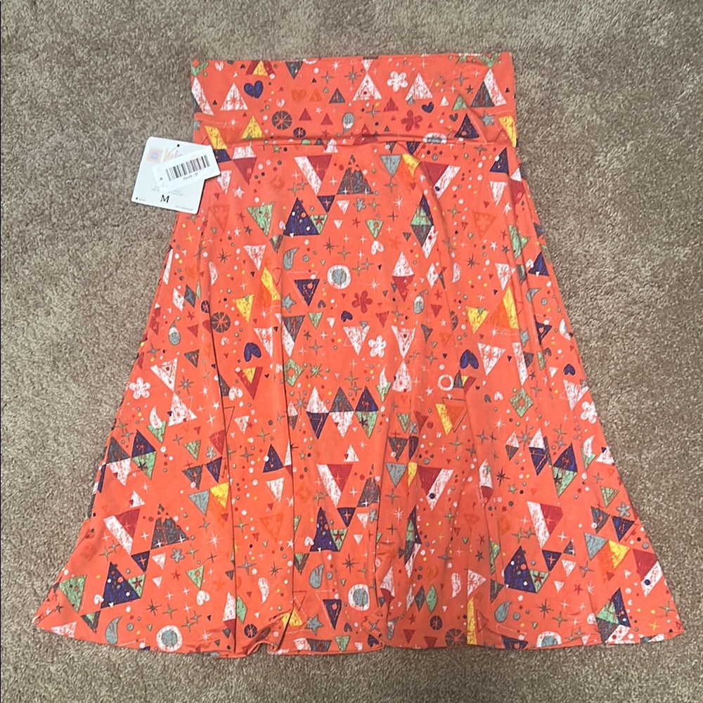LuLaRoe-Geometric Print Orange Skirt